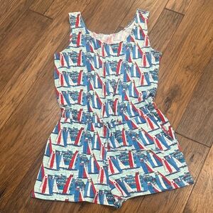 Vineyard Vines Red, Blue & White Sailboat Girls' Romper